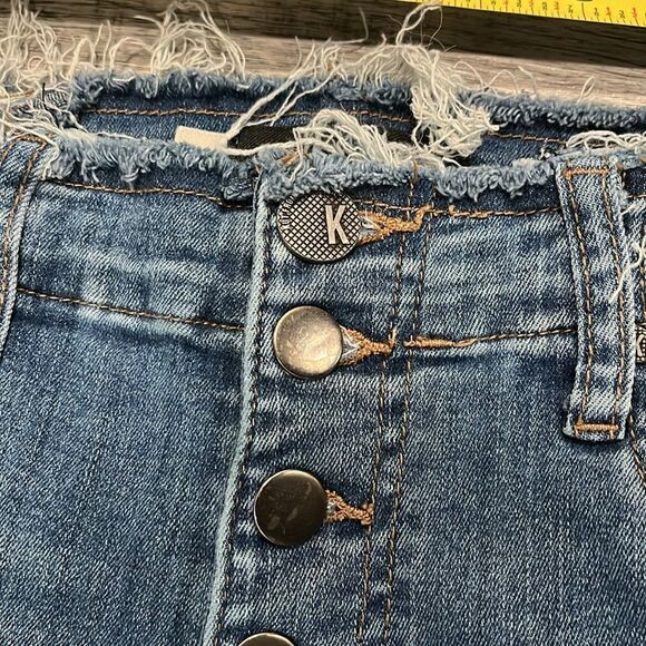 KIT high waist button up Women's Distressed Blue Jeans - Picture 4 of 6